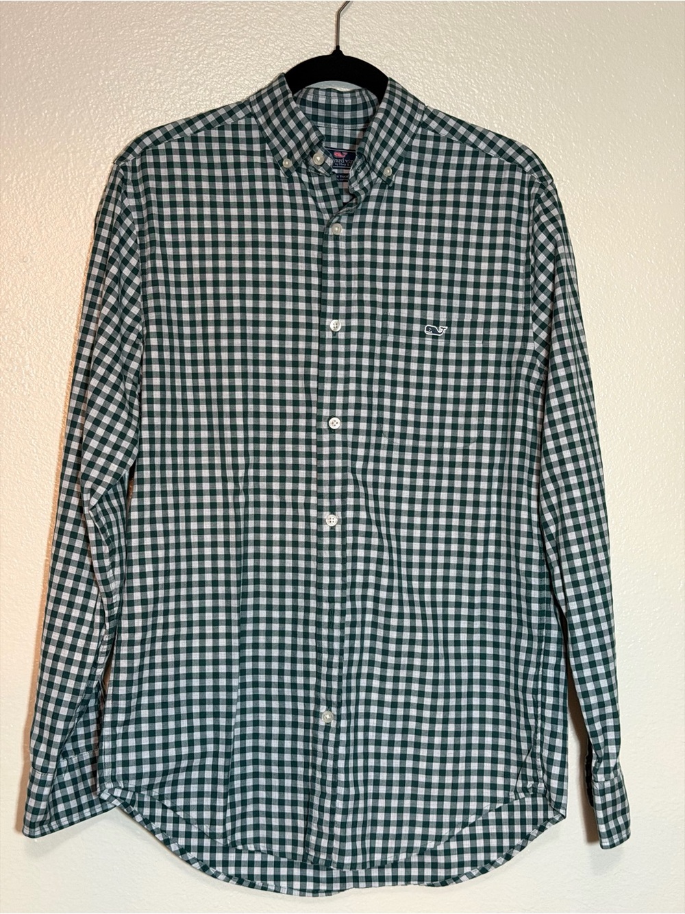 Vineyard Vines Classic Fit Tucker Shirt Green Gingham Button Down S